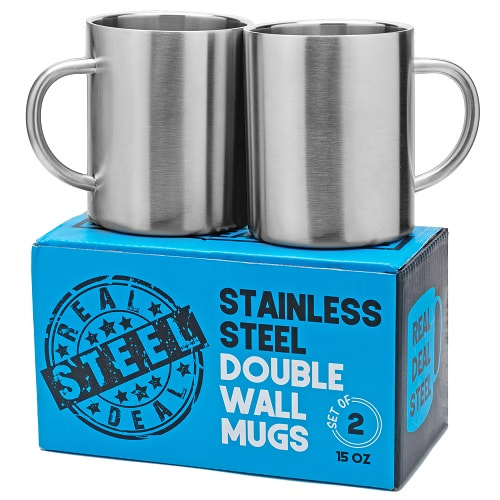 The Little Sipper - Stainless Steel Insulated Espresso Cups (Natural F –  Real Deal Steel